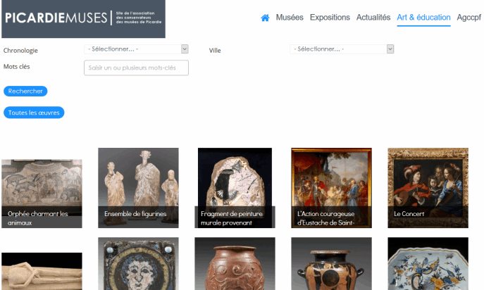 French Picardie museums portal by Pulsar Informatique