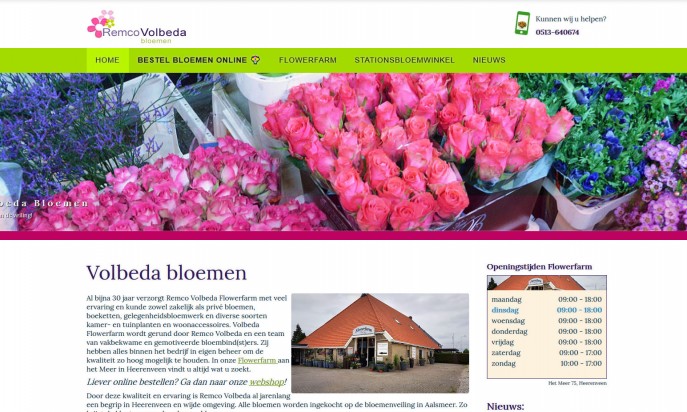 Flower webshop by Peter Wouda / Noordoost websites Heerenveen