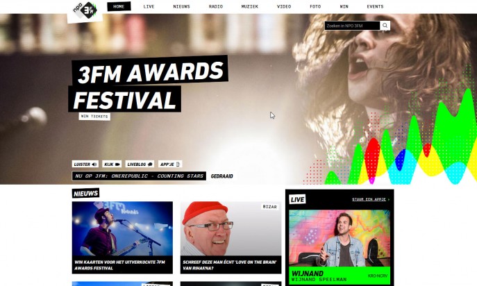 New website Radio 3FM by Perfect Web Team