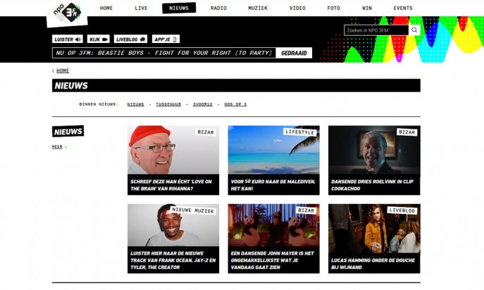 New website Radio 3FM by Perfect Web Team