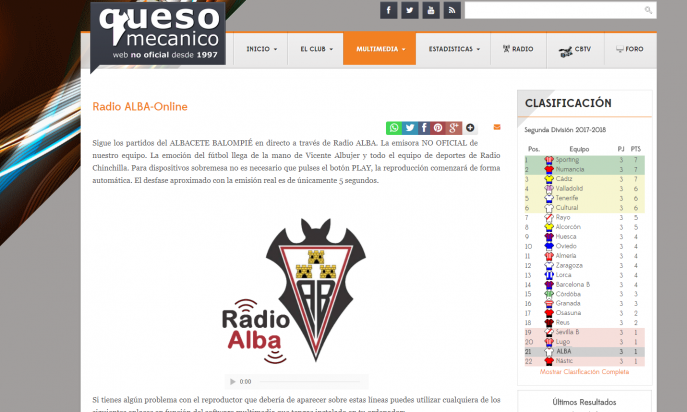 Quesomecanico.com - Albacete Balompié Soccer team Information Portal by Juan Luis Garcia