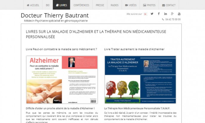 Treat Alzheimer's disease concept TNMP by Dr. Thierry Bautrant otherwise by Easy Connect 83