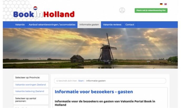 Book in Holland by JS Webdesign