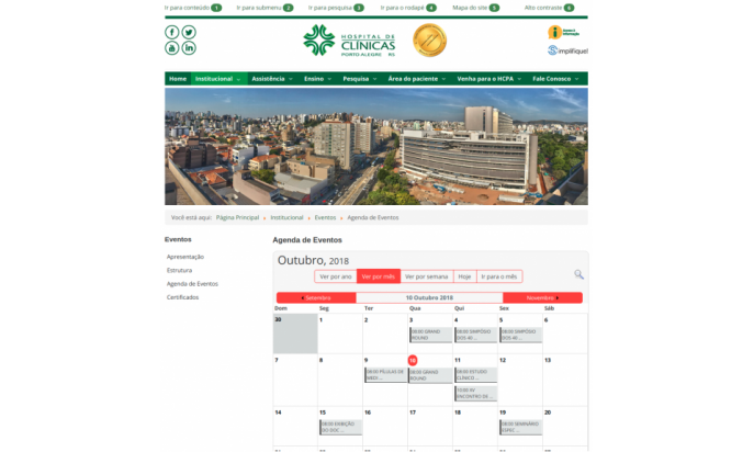 Portal of the Hospital of Clinics of Porto Alegre - HCPA by Coordination of Management of Information and Communication Technology of the Hospital of Clinics of Porto Alegre