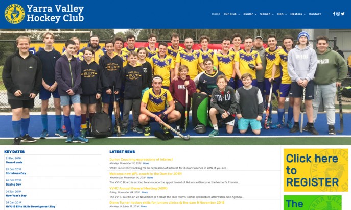 Yarra Valley Hockey Club by WebSolutionZ.com.au